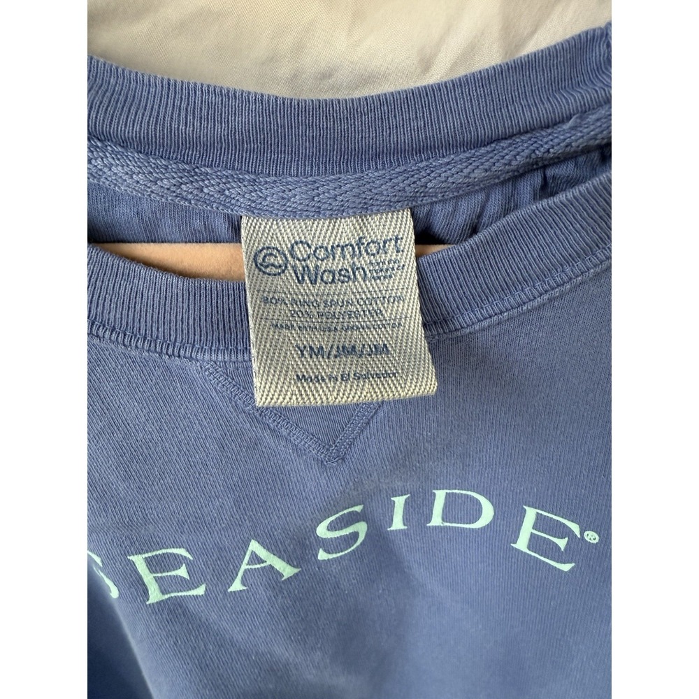 The Seaside Youth Medium Blue Sweatshirt Comfort Wash Pullover | Retail $80 - Picture 3 of 4